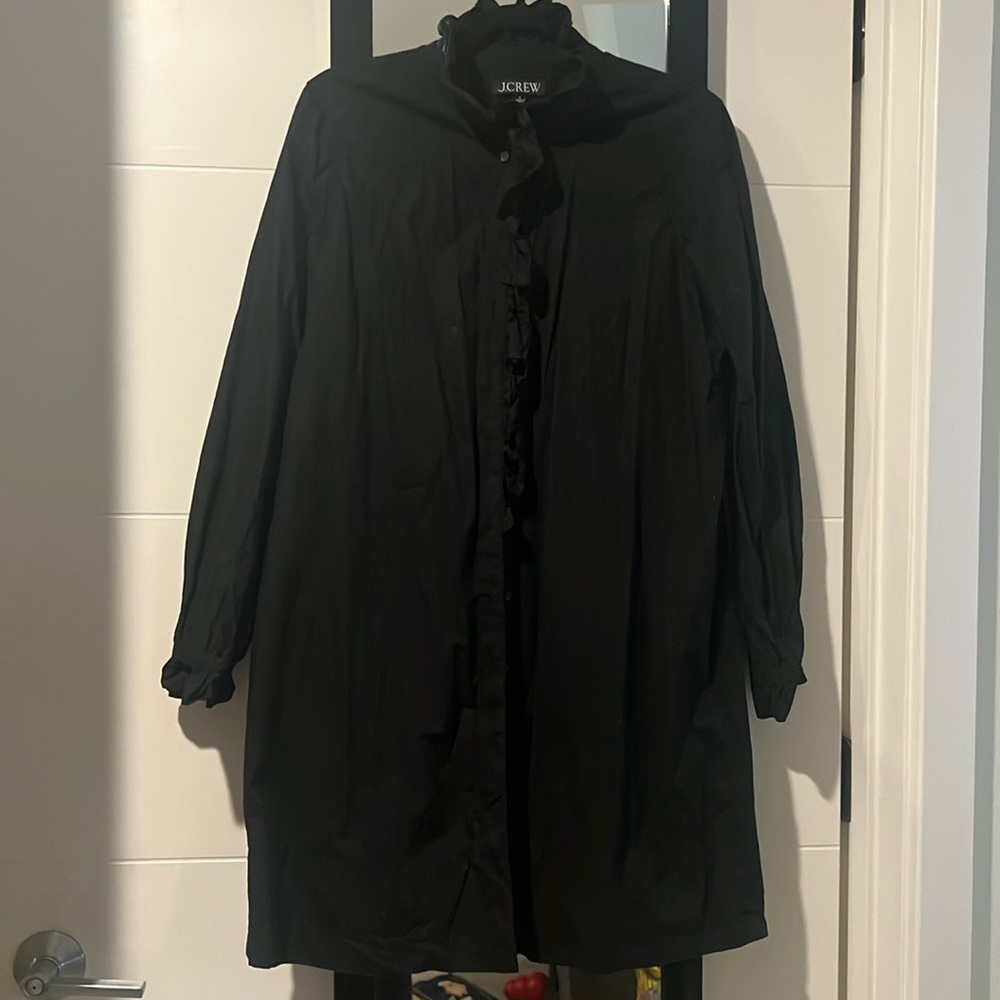 J. Crew shirt dress with ruffle neck